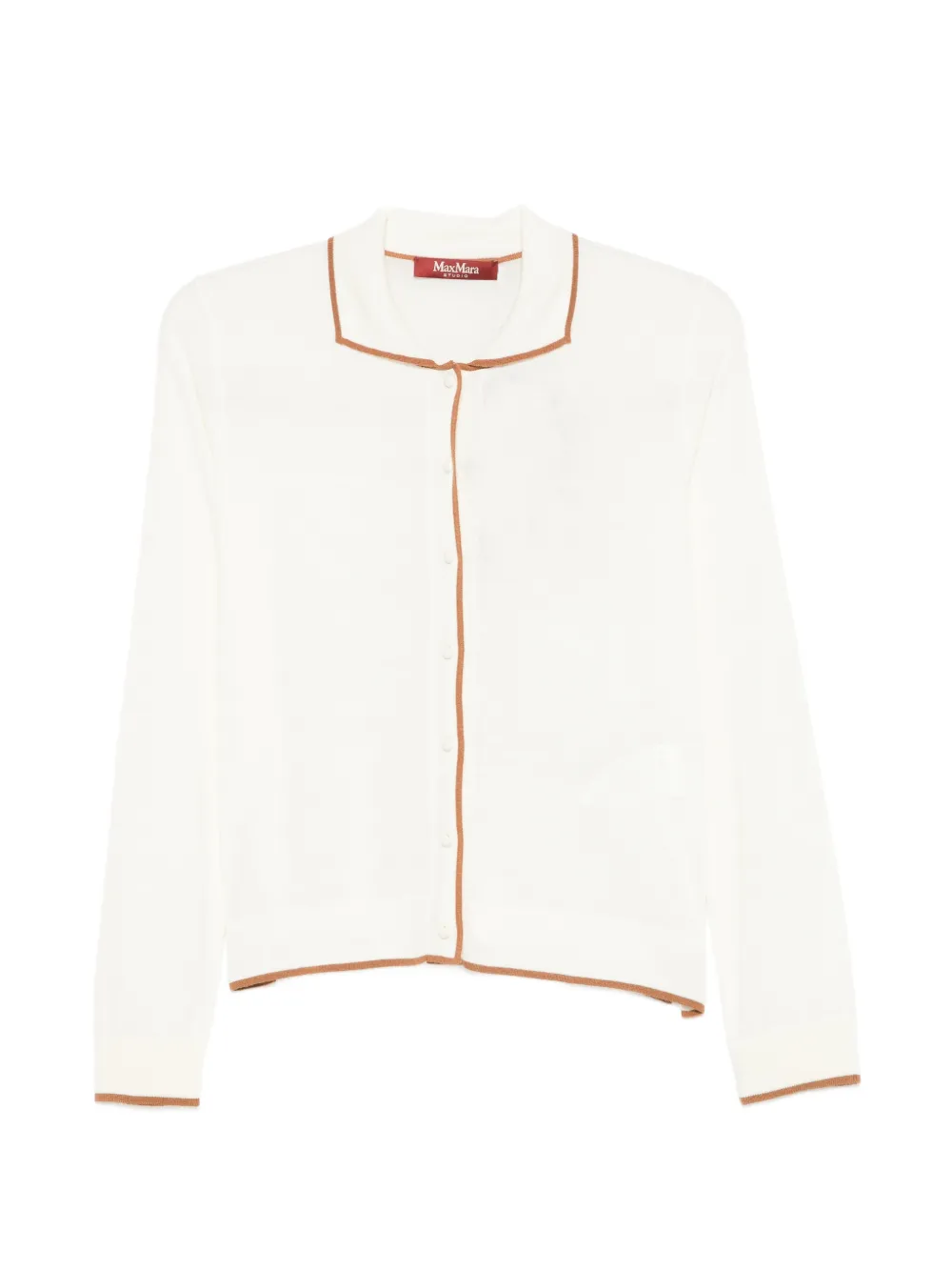 Max Mara contrast-trim cardigan - White