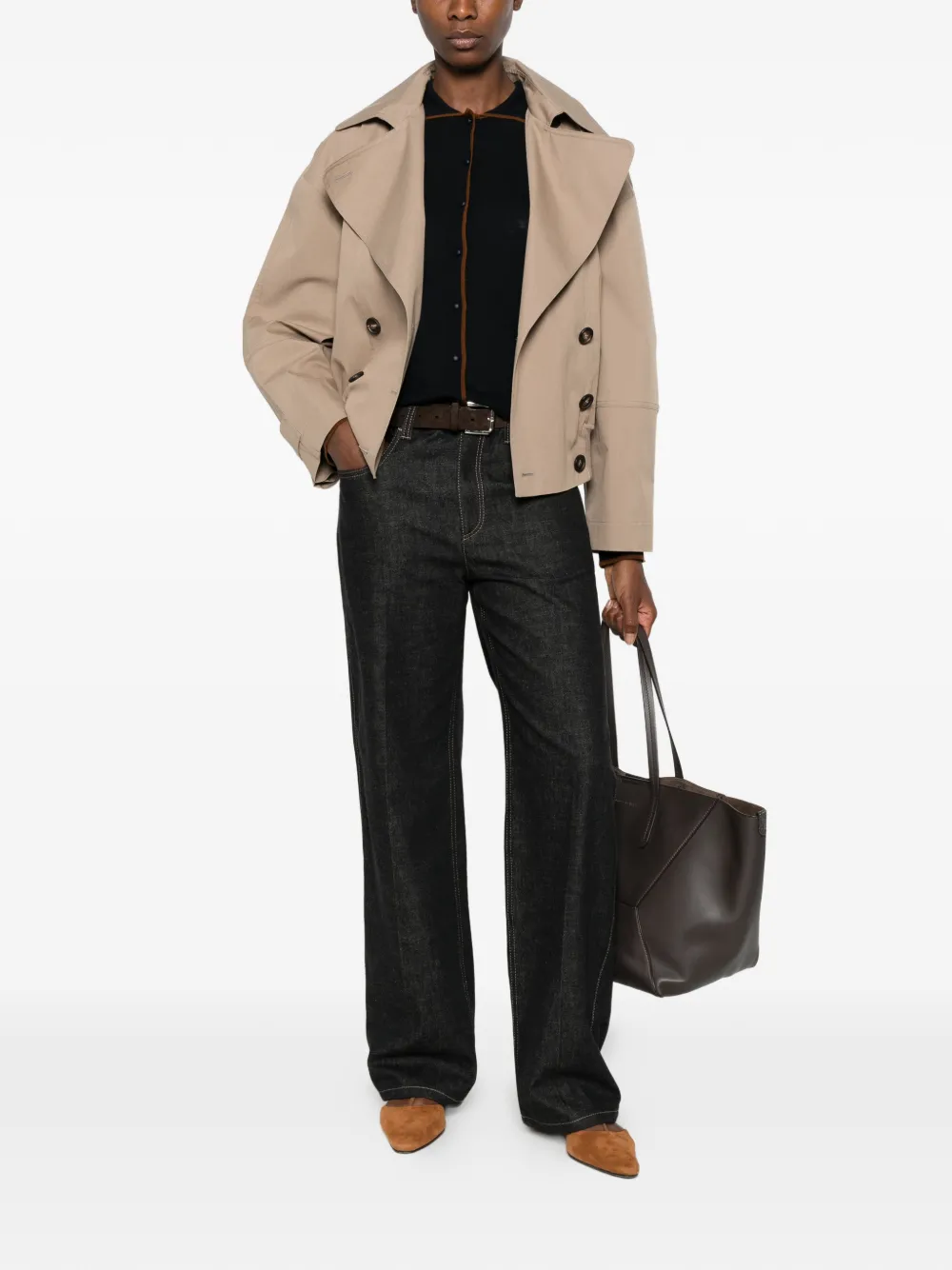 Max Mara Vest met puntkraag Zwart