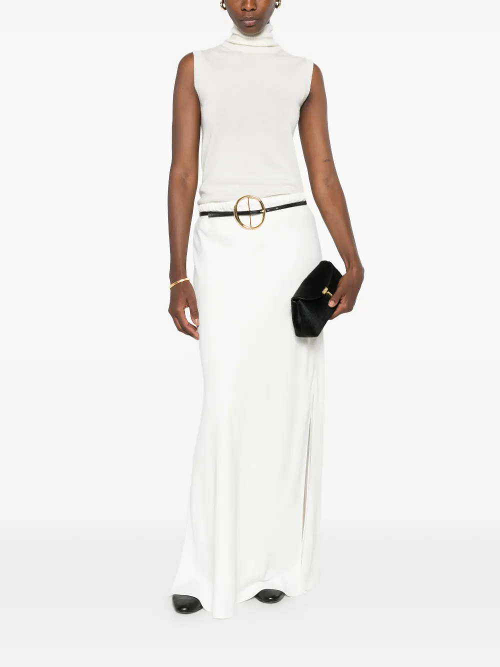 Sportmax Sleeveless Roll-neck Sweater in Neutrals, view 2