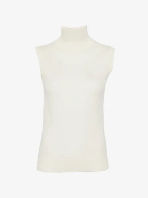 Sportmax suéter sin mangas con cuello de tortuga