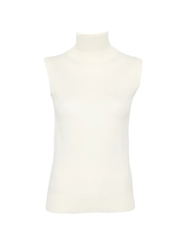 Sportmax Sleeveless Roll-neck Sweater in Neutrals