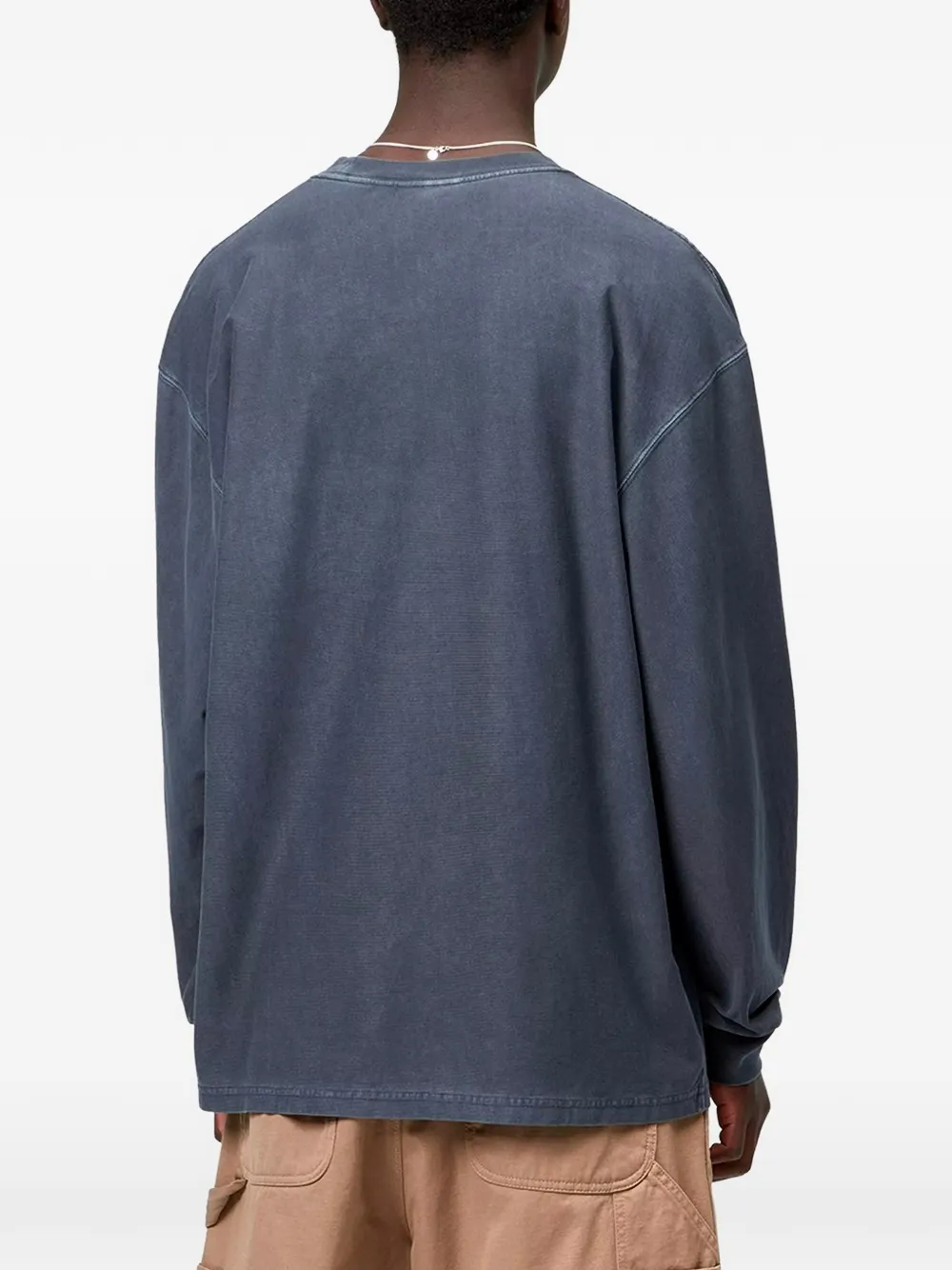 Carhartt WIP T-shirt met borstzak en geverfd effect Blauw