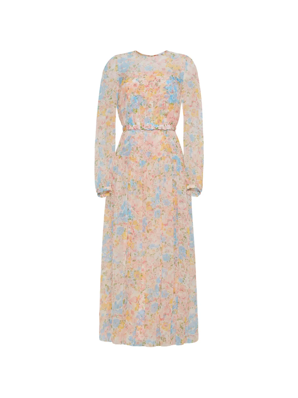 Adam Lippes Lorynn floral-print silk midi dress - Toni neutri