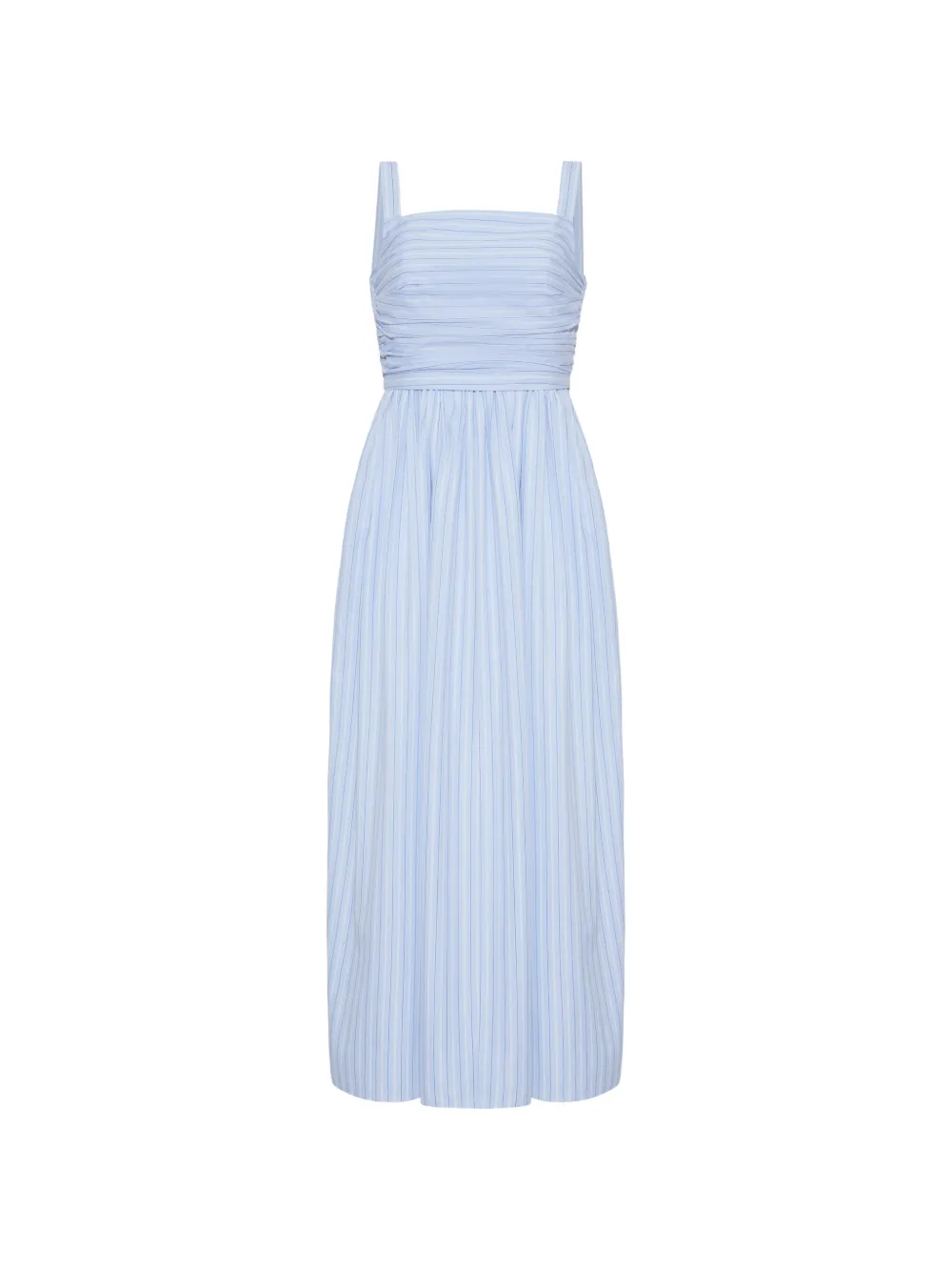 Adam Lippes Calista striped gathered midi dress - Blu