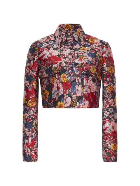 Adam Lippes Cecil floral-jacquard cropped jacket