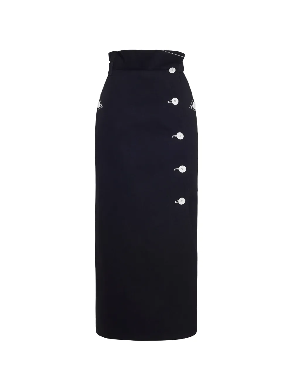 Adam Lippes Finch button-fastening skirt - Nero
