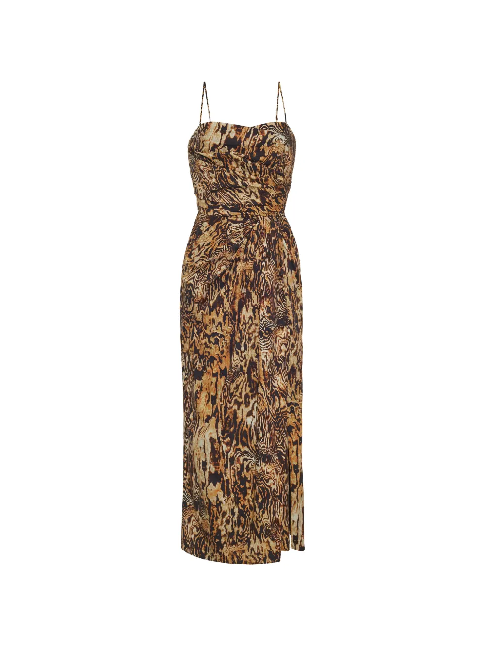Adam Lippes Cari draped pattern midi dress - Marrone