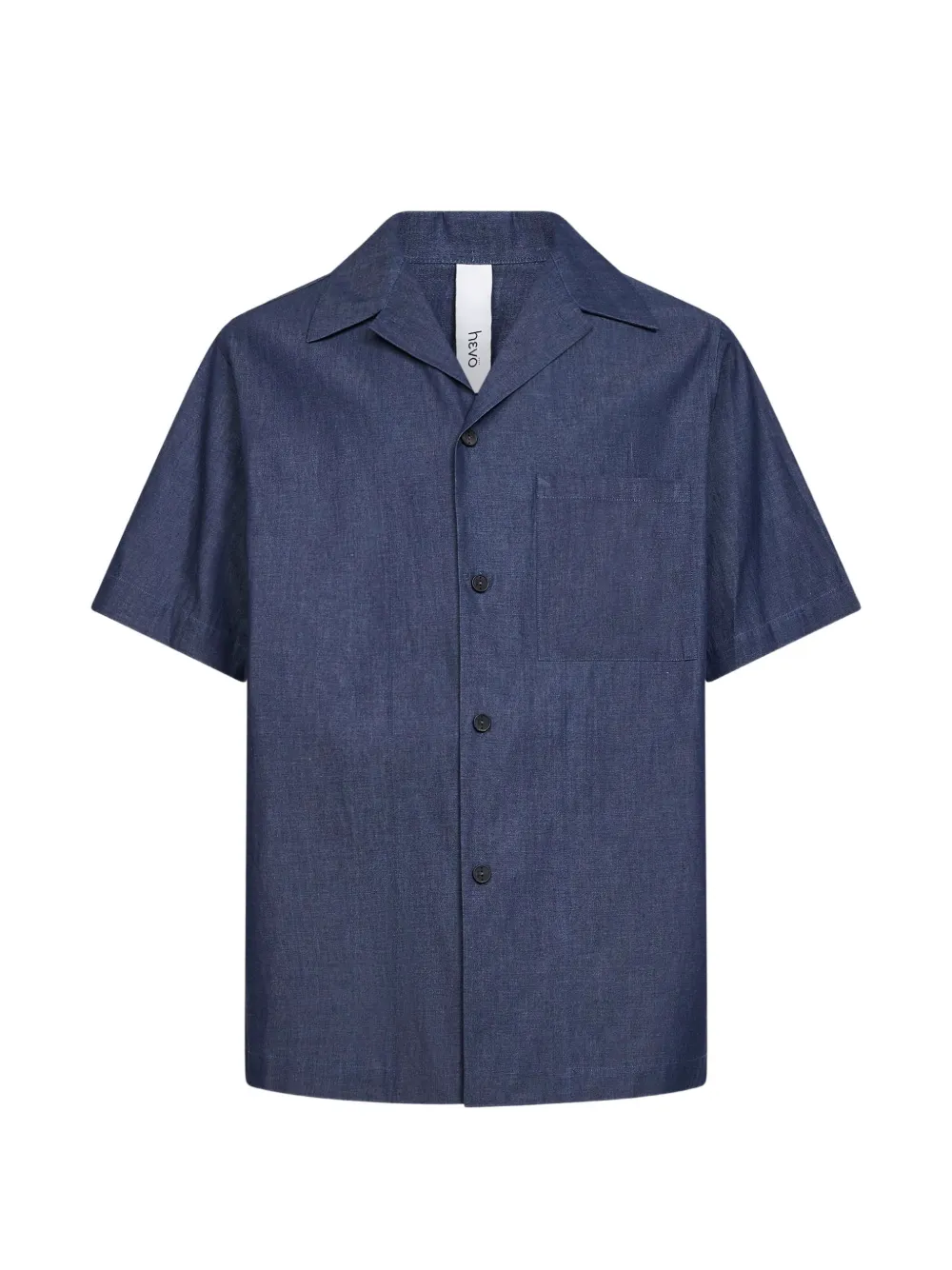 Hevo cuban-collar short-sleeve shirt - Blu