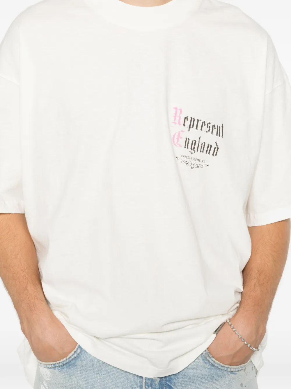 Represent T-shirt met logoprint Beige
