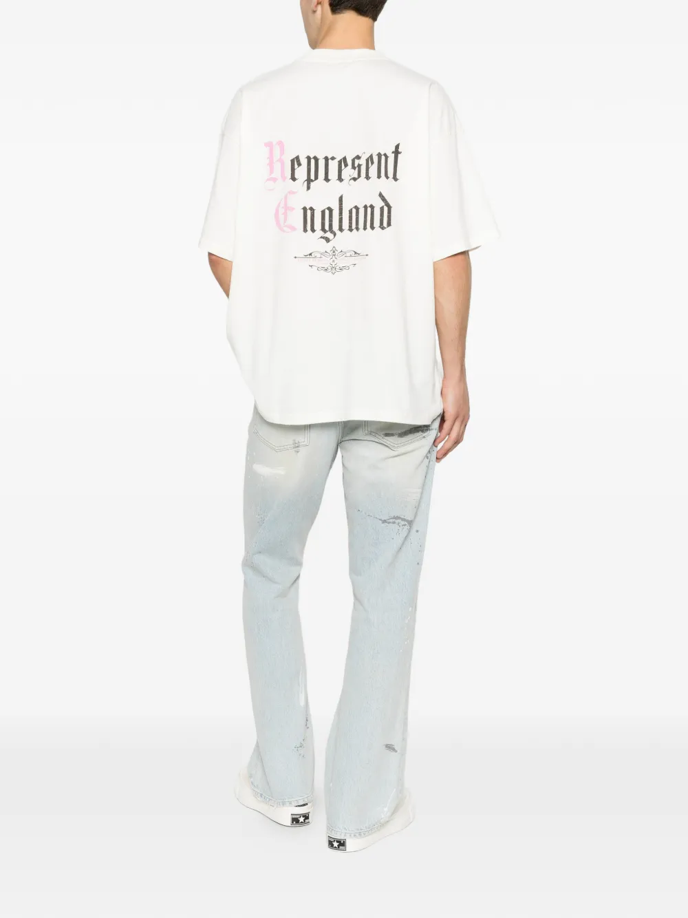 Represent T-shirt met logoprint Beige