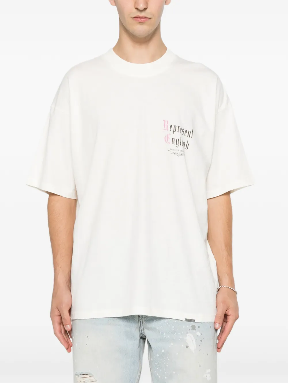 Represent T-shirt met logoprint Beige