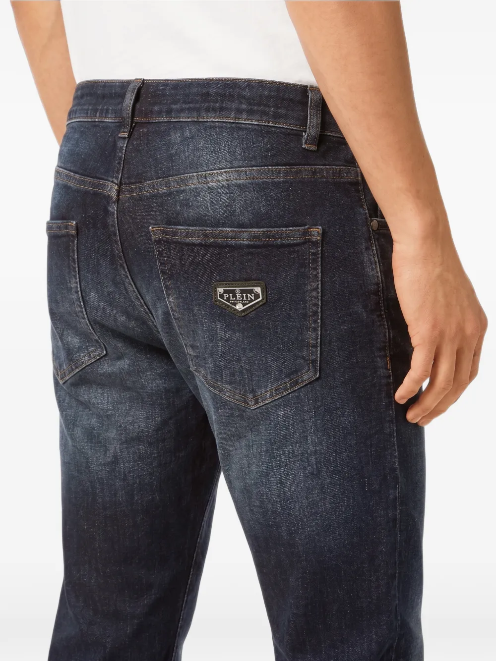Philipp Plein Jeans met toelopende pijpen Blauw