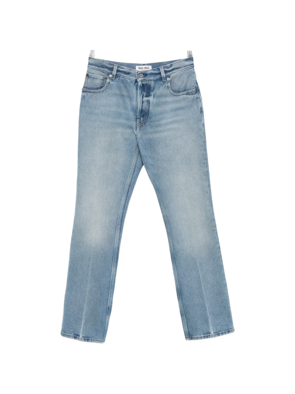 Miu Miu logo-detail straight-leg jeans - Blu