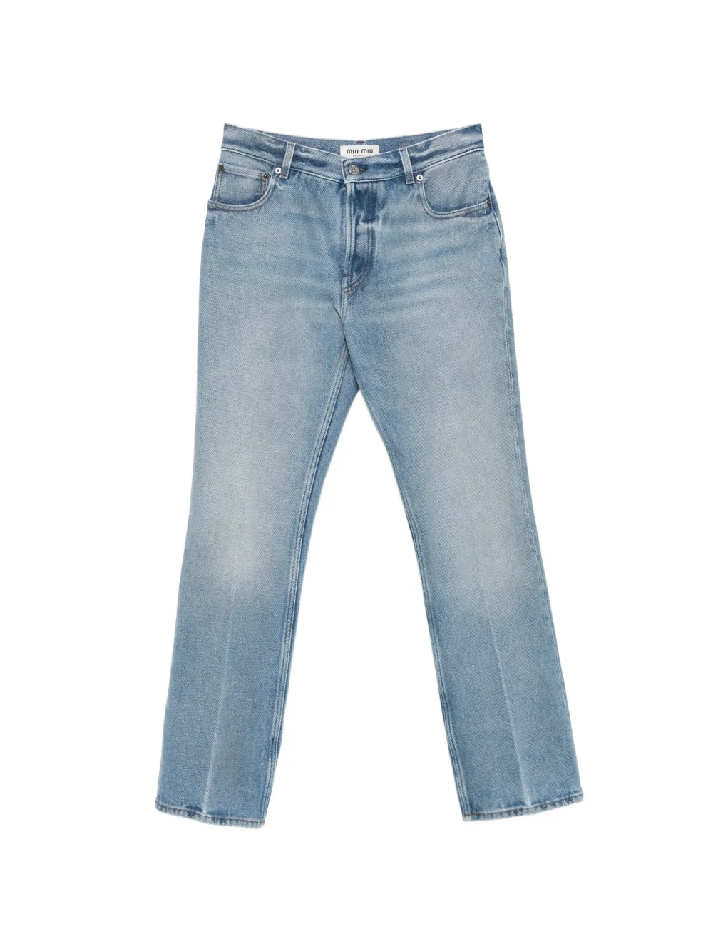 Miu Miu logo-detail straight-leg jeans - Blu
