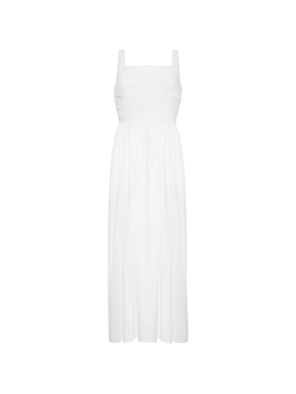 Adam Lippes Calista ruched-bodice midi dress - Weiß