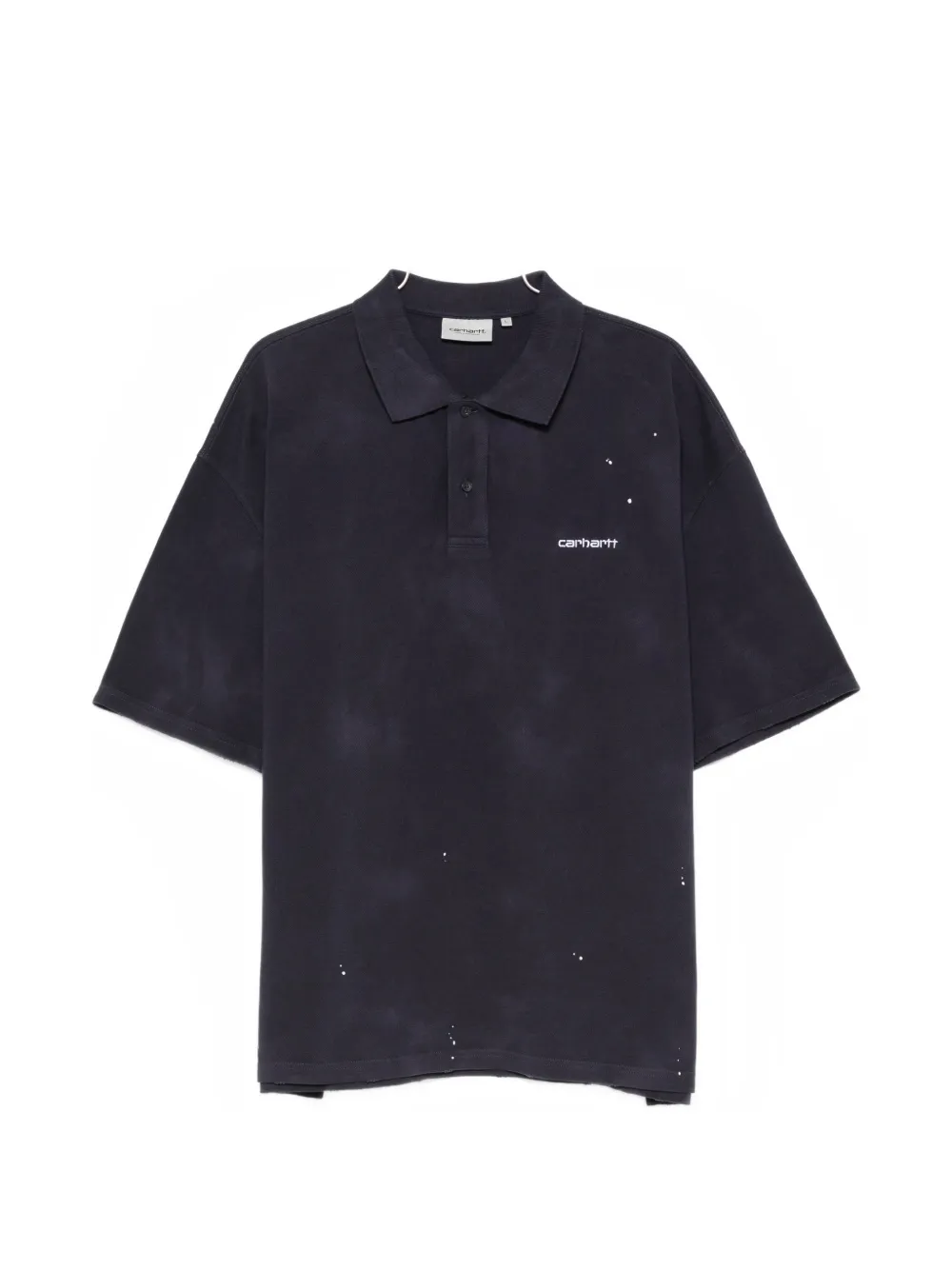 Carhartt WIP paint-splatter logo-embroidered polo shirt - Blu