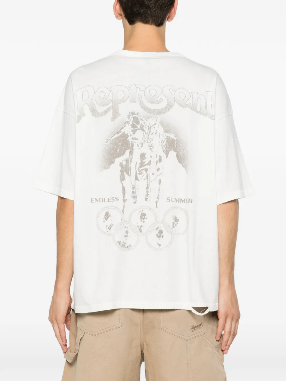 Represent T-shirt met grafische print Blauw