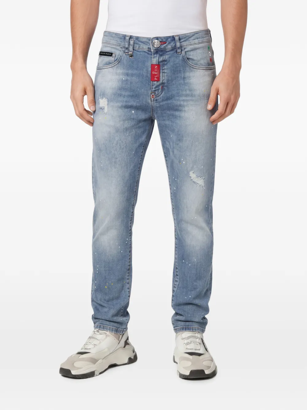 Philipp Plein New Basic jeans met toelopende pijpen Blauw