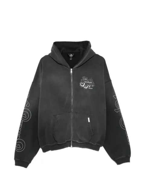 Represent graphic-print zip-up hoodie