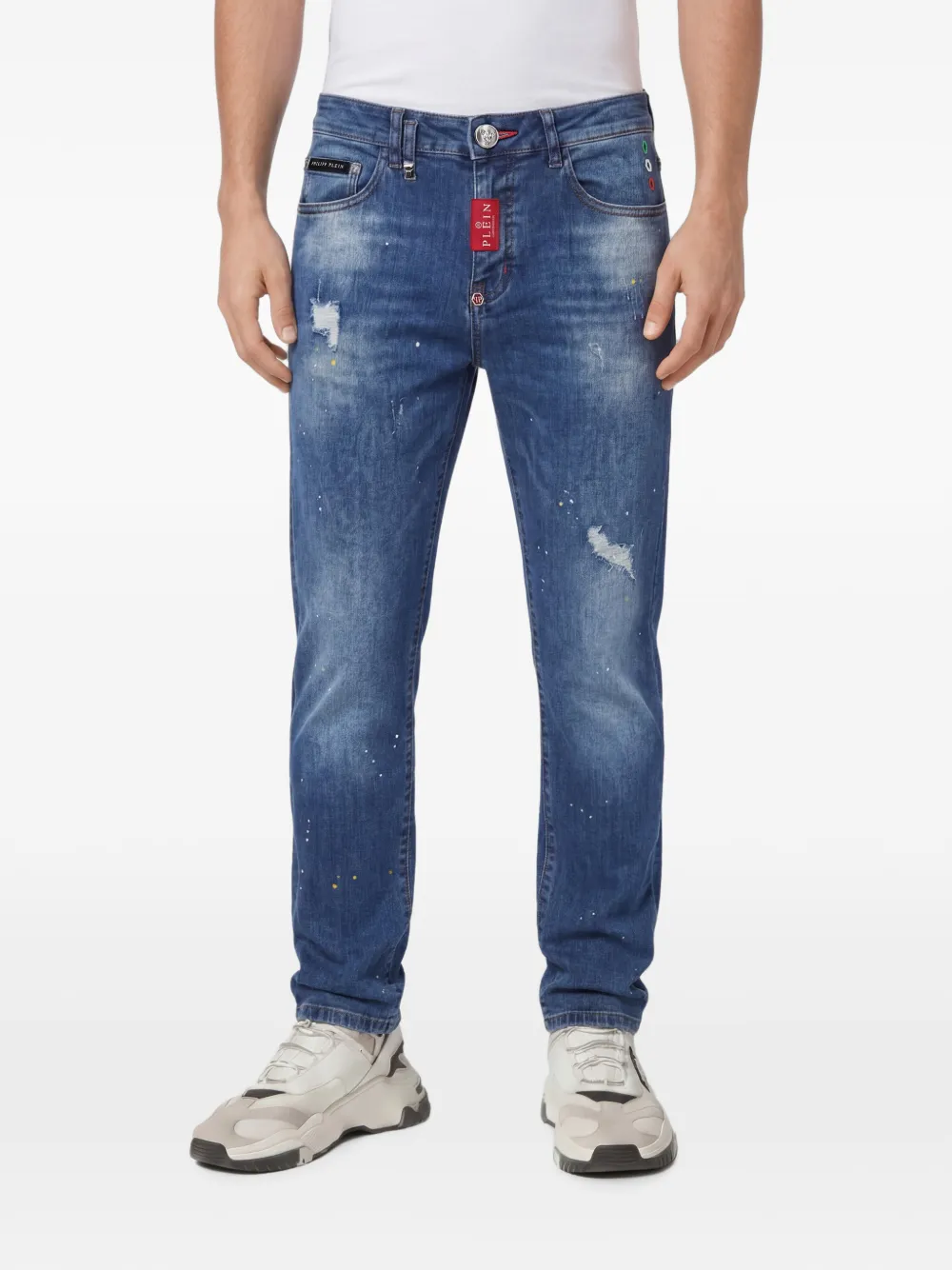 Philipp Plein New Basic jeans met toelopende pijpen Blauw