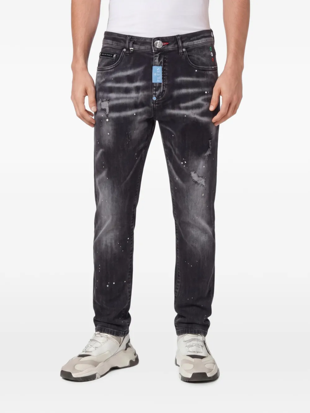 Philipp Plein New Basic jeans met toelopende pijpen Grijs