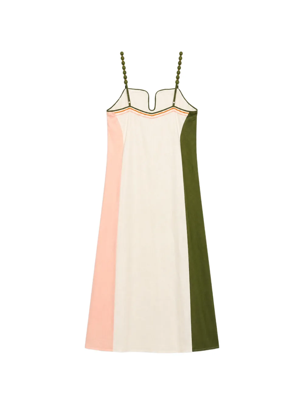 FARM Rio Maxi-jurk met colourblocking en borduurwerk Wit