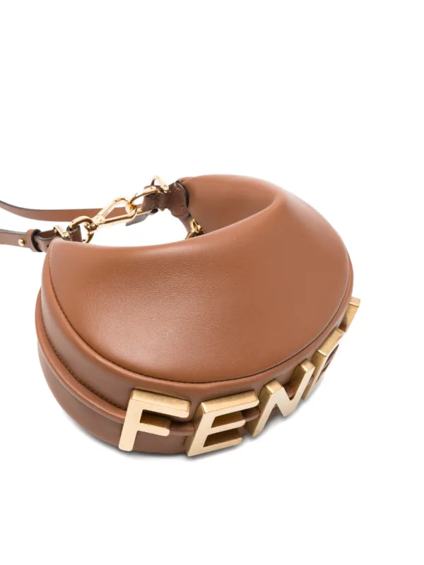 FENDI Mini Fendigraphy Shoulder Bag | Brown | FARFETCH