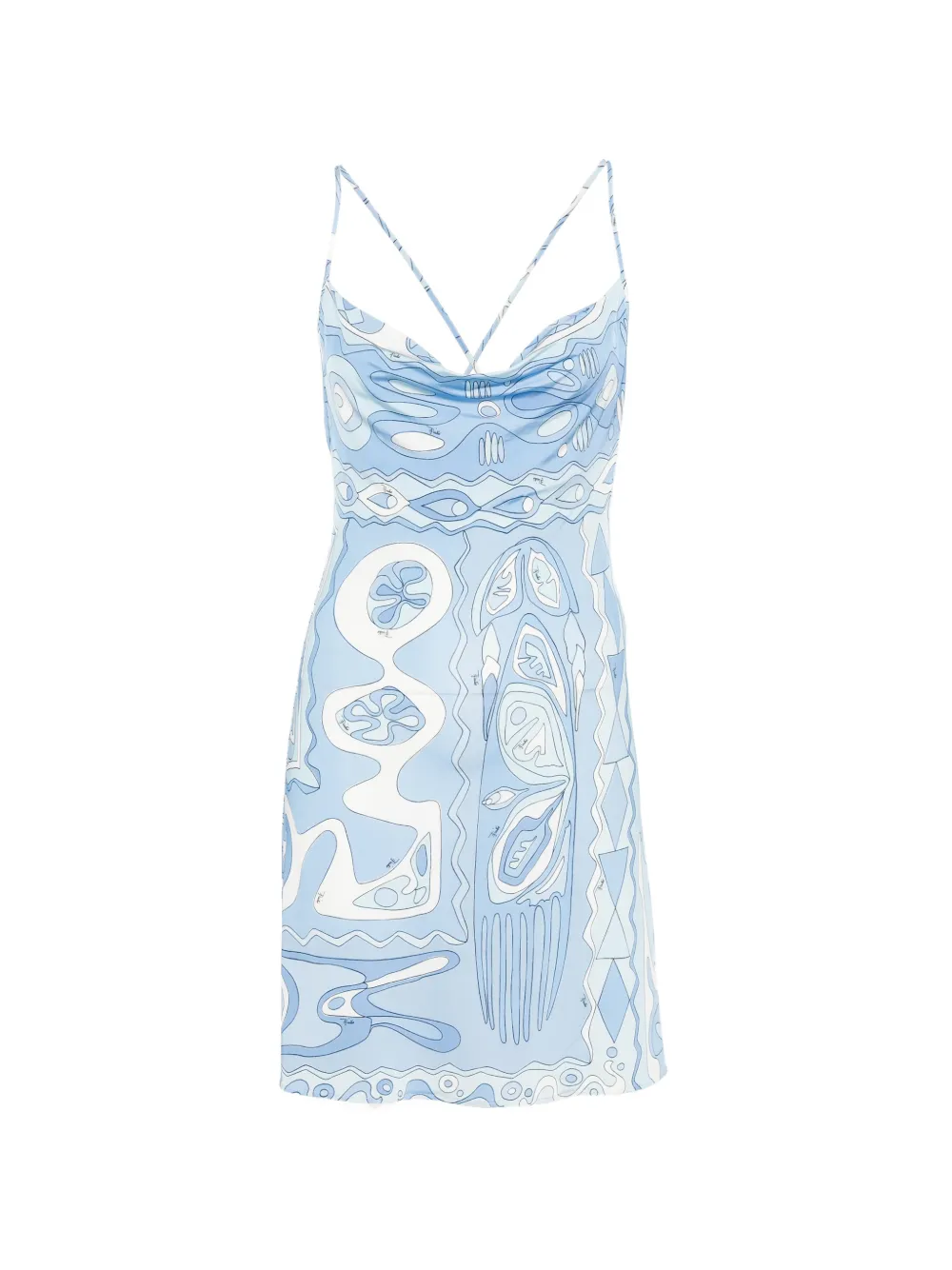 PUCCI abstract-print cowl-neck dress - Blu
