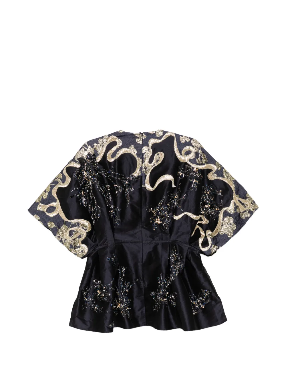 Biyan Taffeta blouse met verfraaiing Zwart