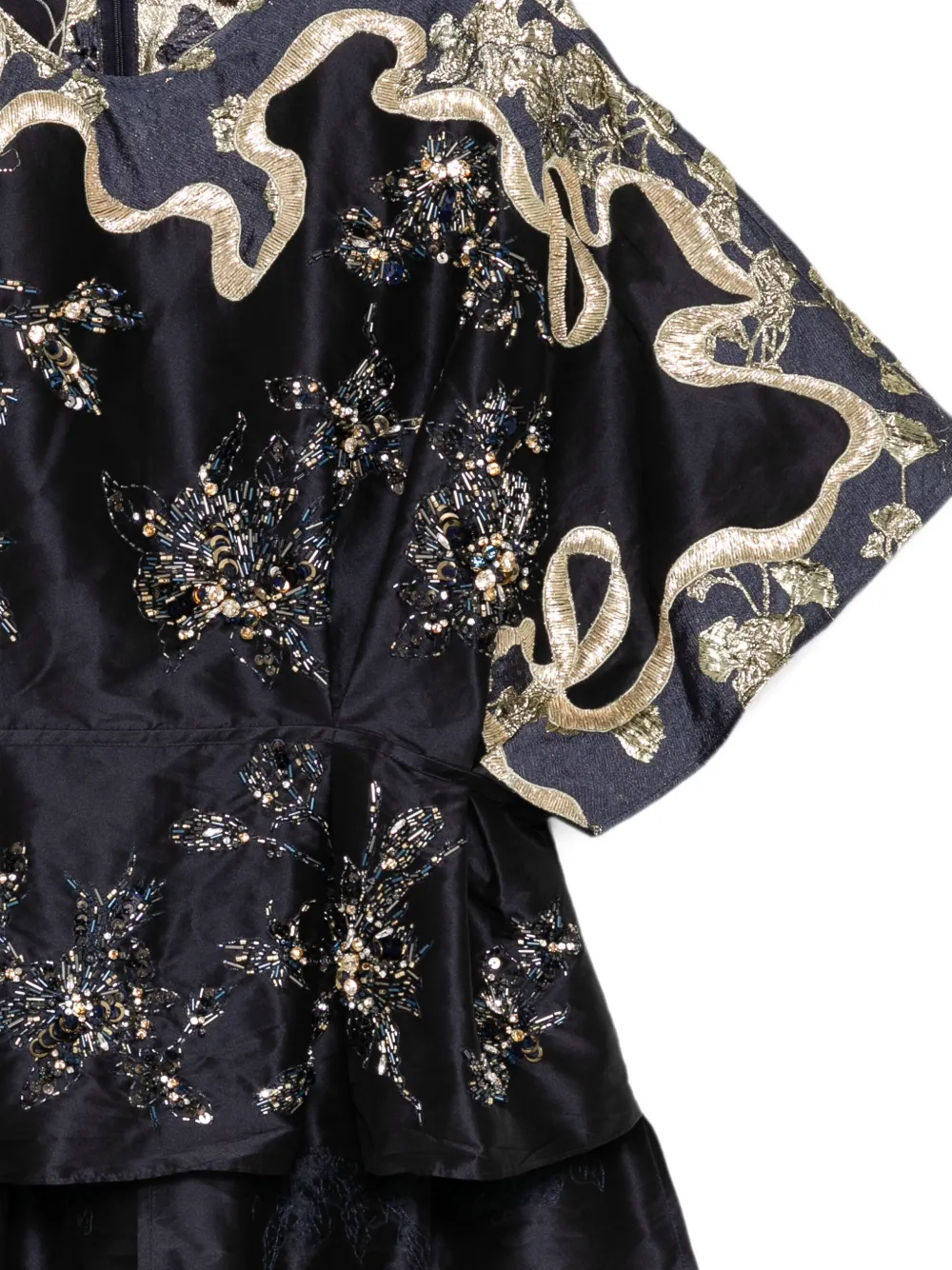 Biyan Taffeta blouse met verfraaiing Zwart