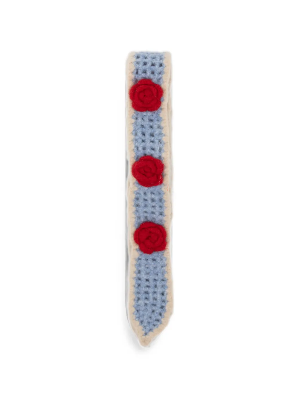 ROCKFISH rose-appliqué crochet scarf - Blu