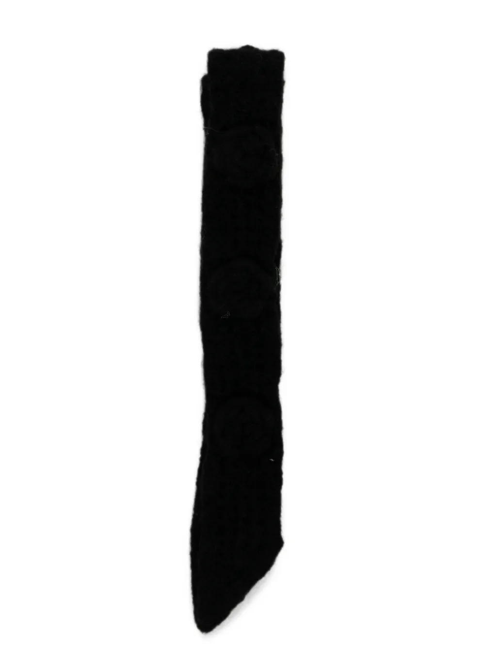 ROCKFISH crochet floral-appliqué scarf - Nero