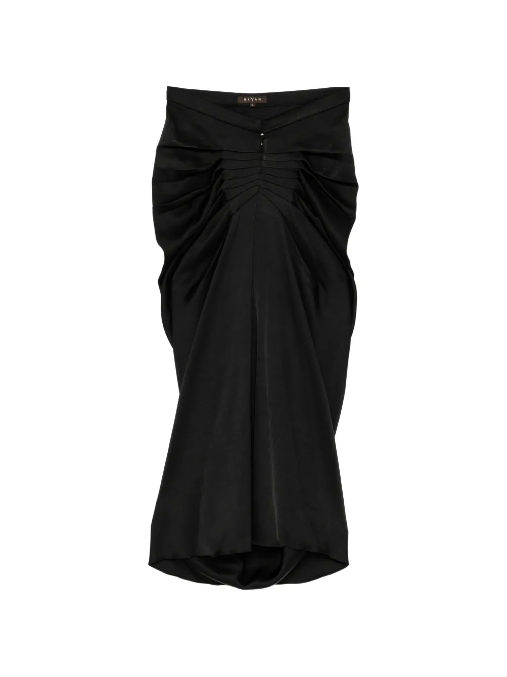 Biyan Gonna con ruches e drappeggio - Nero
