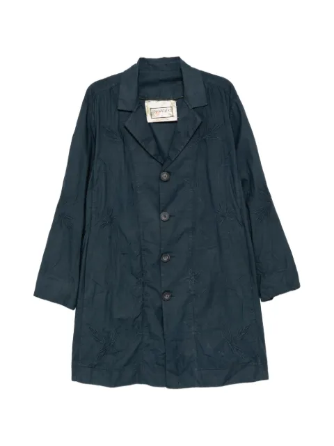 By Walid embroidered poplin single-breasted coat