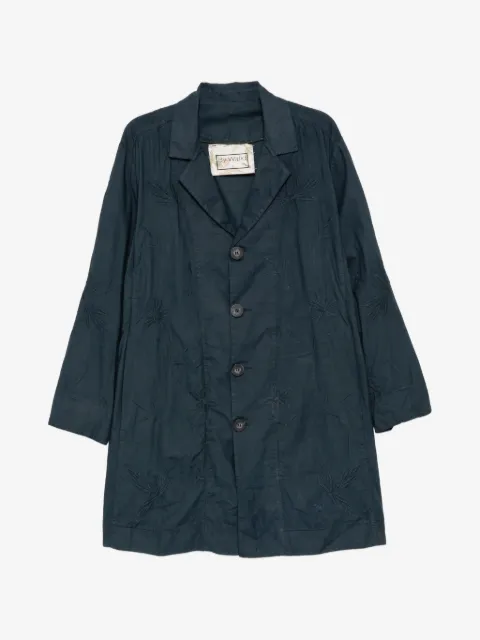 By Walid embroidered poplin single-breasted coat