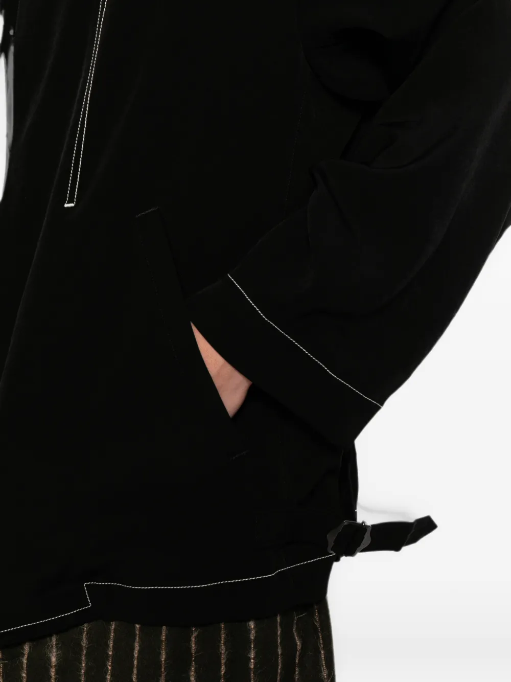 Yohji Yamamoto Crêpe-de-chine jack met rits Zwart