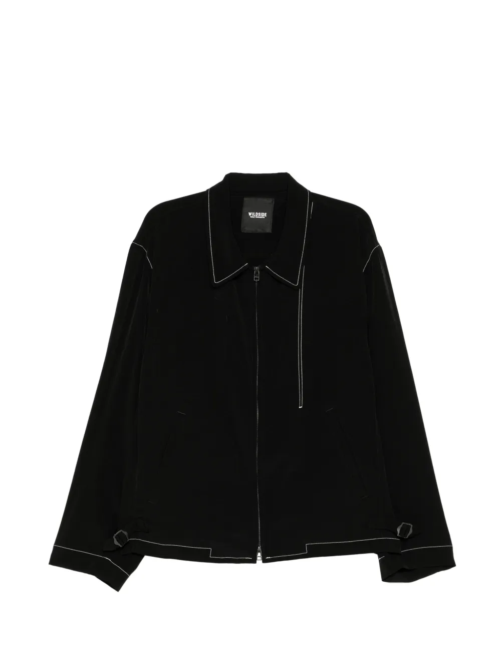 Yohji Yamamoto crepe-de-chine zip-up jacket - Nero