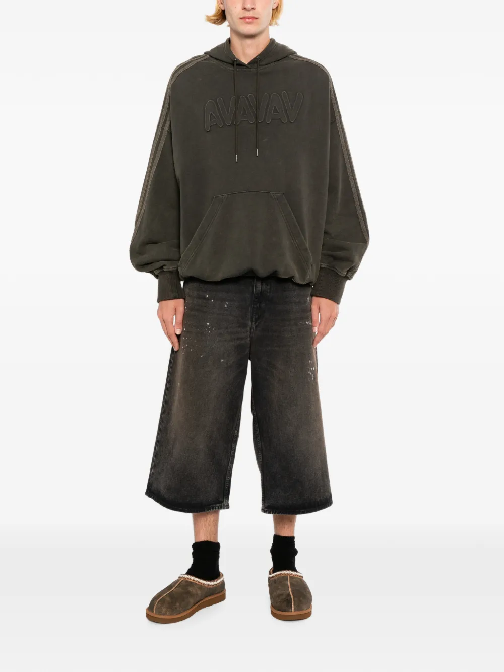 adidas x AVAVAV logo-embossed hoodie Grijs