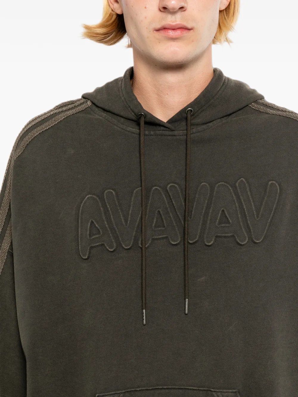 adidas x AVAVAV logo-embossed hoodie Grijs