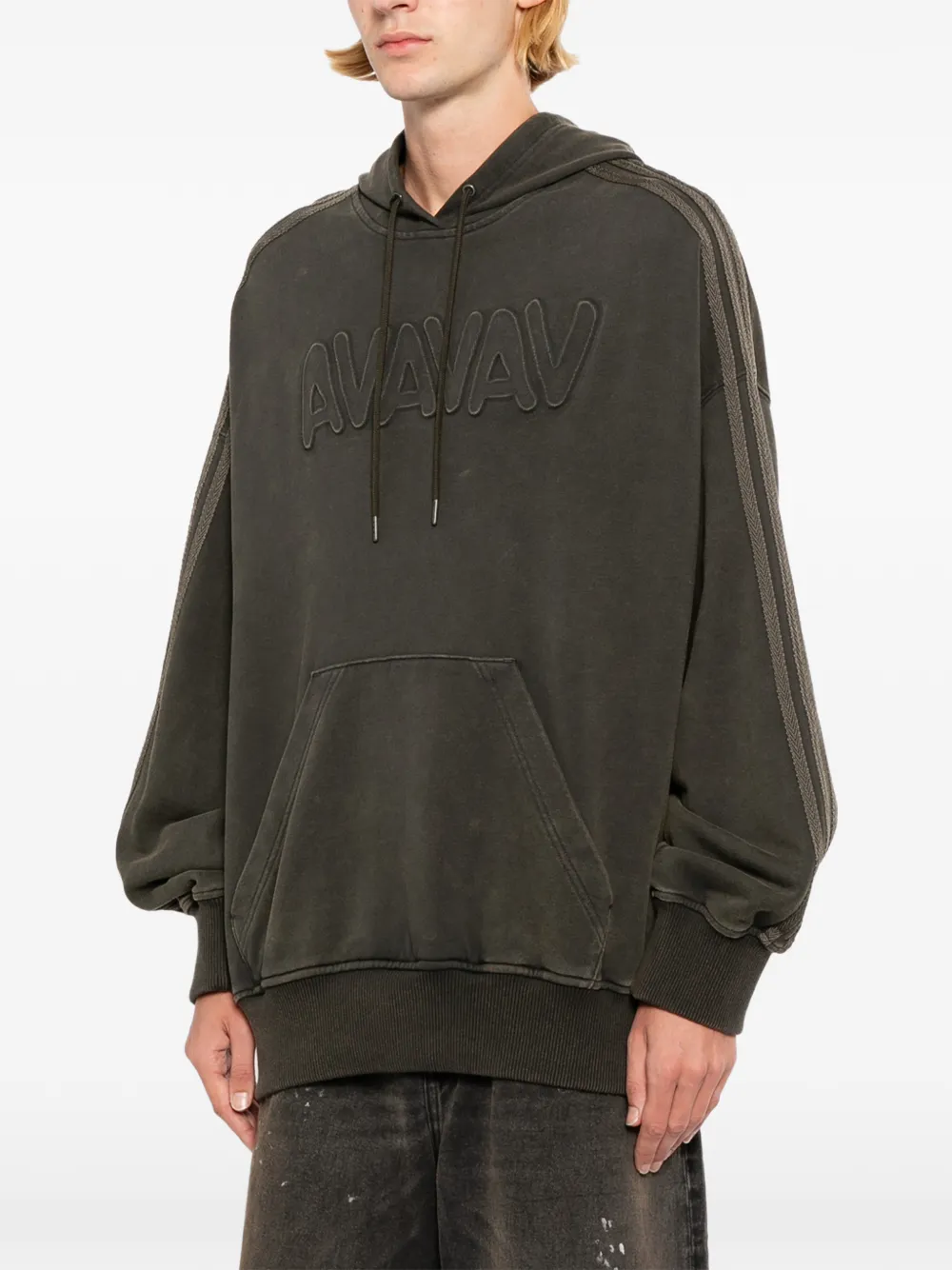 adidas x AVAVAV logo-embossed hoodie Grijs