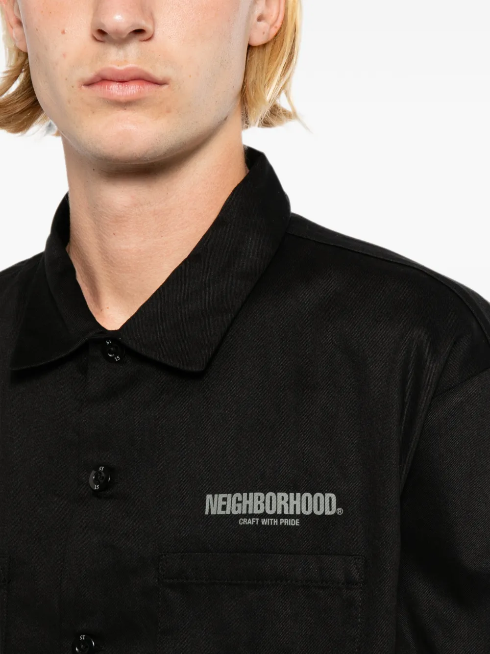 Yohji Yamamoto x Neighborhood overhemd met lange mouwen Zwart