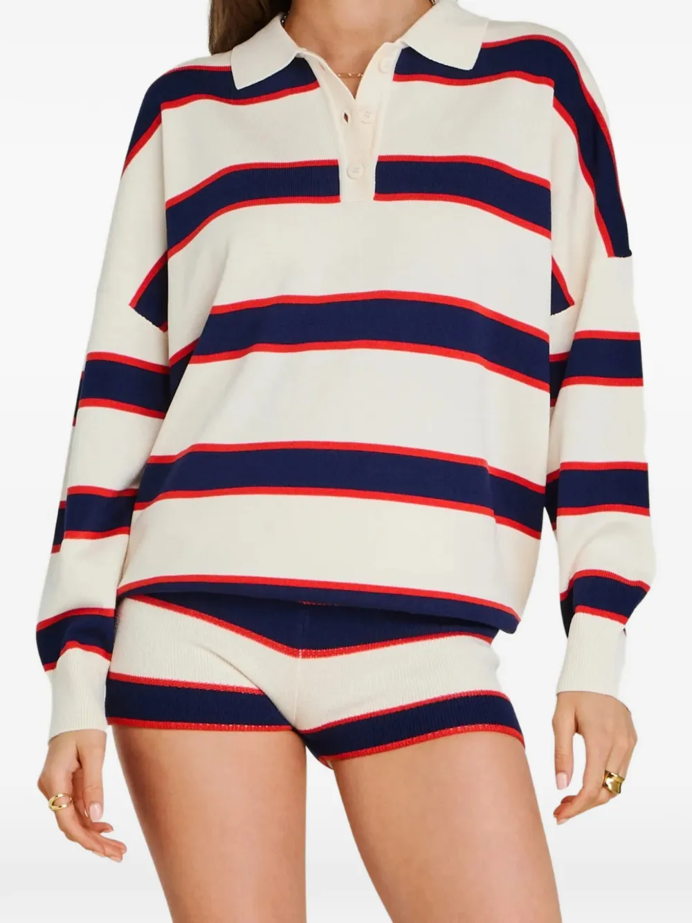 SEROYA Gestreifter Taby Pullover - Nude