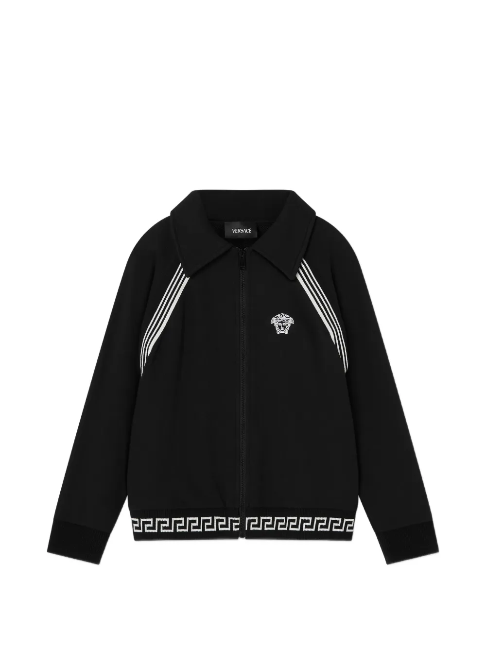 Versace Kids cotton-jersey zip sweatshirt - Nero