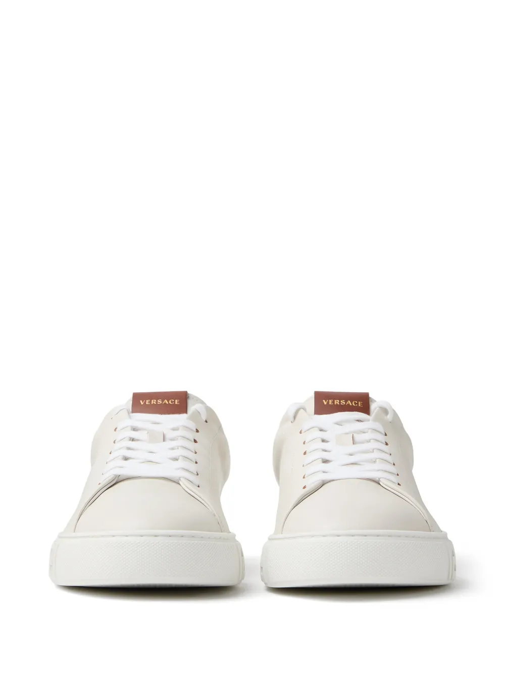 Versace Greca leren sneakers Wit
