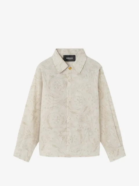 Versace Kids printed cotton-poplin shirt