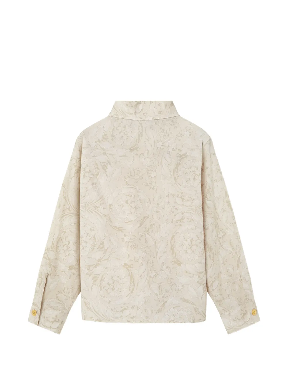 Versace Kids Katoenen popeline shirt met print Beige