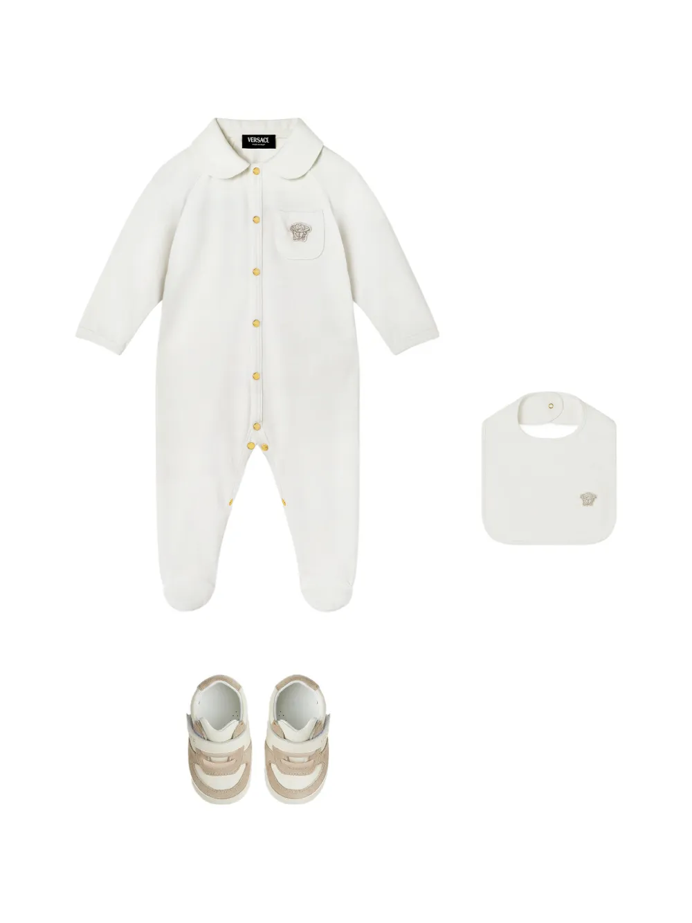 Versace Kids Katoenen jersey pyjama Wit