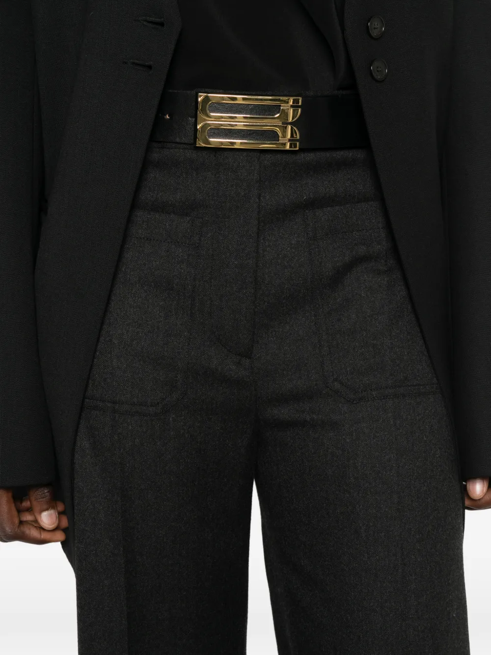Victoria Beckham Broek met wijde pijpen Grijs