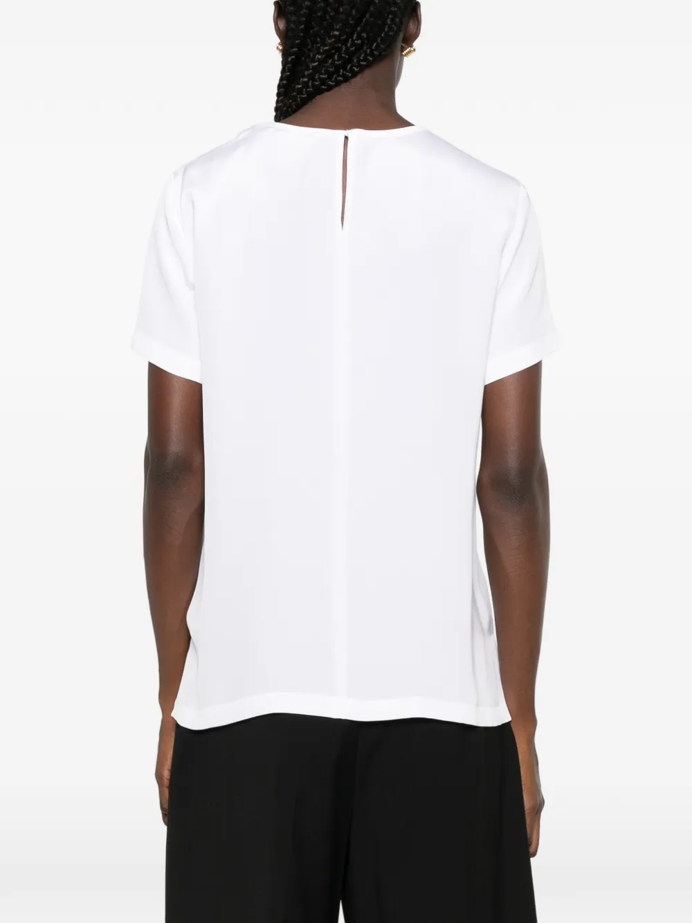 Max Mara Pagano T-shirt met geborduurd logo en borstzak Wit