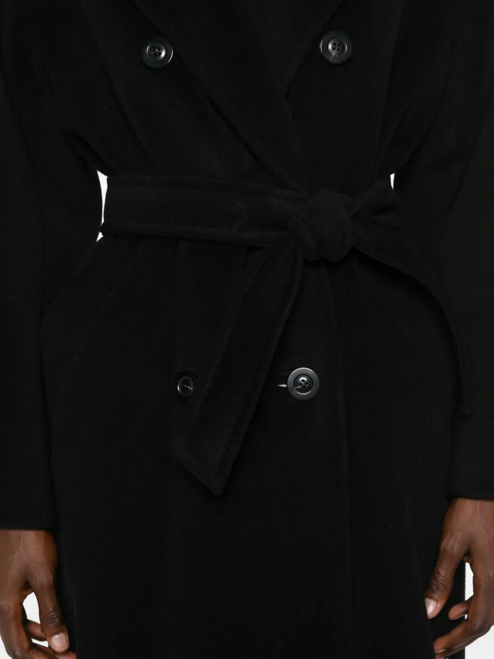 Max Mara 101801 jas met dubbele rij knopen Zwart